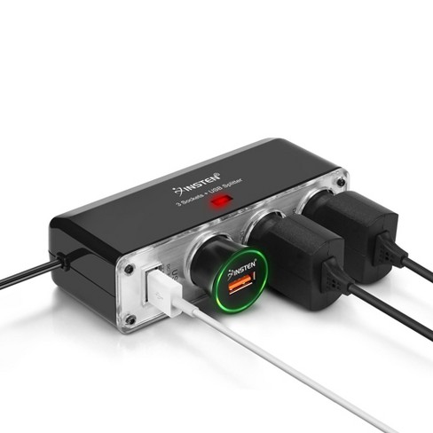 Insten Three Way Car Cigarette Lighter Socket Splitter W Usb Port