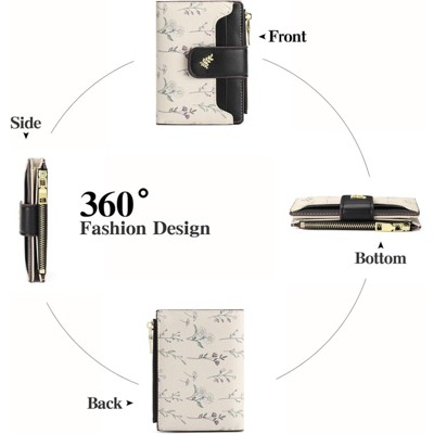 Clotth Small Wallets for Women - with Zipper Pocket & ID Window - RFID Blocking Leather Compact Bifold for Daily Use, Travel,and Work. - image 5