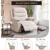 360 Swivel Rocker Chair Small Rocking Recliner, Upholstered Fabric Glider Nursery Chair with Side Pockets with Cup Holder, Massage and Heat Recliner - 3 of 4