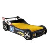 Twin Size Racing Car Bed, Floor Bed Frame, LED Headlight, Solid Construction, No Box Spring, Red-- Frevyn - 2 of 4
