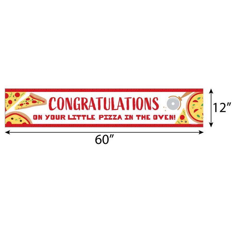 Big Dot of Happiness Pizza Party Time - Baby Shower Decorations Party Banner, 2 of 8