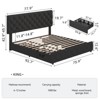 GOCAPTAIN Bed Frame with 4 Storage Drawers and Adjustable Headboard, Linen Upholstered Platform Bed Frame, Diamond Button Tufted - 2 of 4