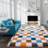 LOVEVOOK 5x7ft Checkered Area Rugs for Living Room, Bedroom, Soft Shaggy Multicolour Rugs Kids Room, Non-Slip Fuzzy Carpet Indoor - 2 of 4