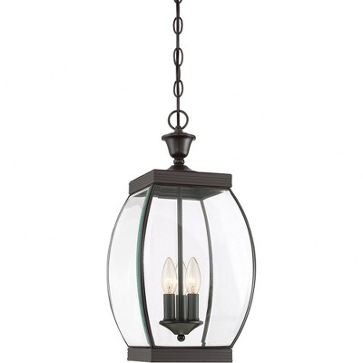 Oasis Transitional Mini 3-Light Matte Black & Bronze Pendant