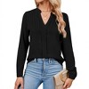 Women's Stand Collar Blouse Long Sleeve Casual Pullover Top T-Shirt - 4 of 4