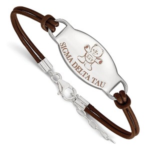 Black Bow Jewelry Sterling Silver Sigma Delta Tau Greek Life Strand Bracelet 7 Inch - 1 of 3