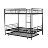 PAGED Full over Full Bunk Bed, Modern Metal Bed Frame, Convertible Triple Bed with Trundle, Ladder and Guardrail for Bedroom - 3 of 4