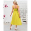 Clearlove Women's Casual Summer Midi Dress Spaghetti Strap Button Down Sleeveless A-Line Beach Swing Sundress - 2 of 4