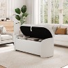 CAVINAS Rectangular Velvet Storage Ottoman Bench with Wood Legs,Upholstered Storage Ottoman,Storage Benches for Living Room,Bedroom - 2 of 4