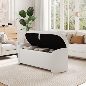 NicBex Rectangular Velvet Storage Ottoman Bench,Upholstered Storage Ottoman with Wood Legs,Modern Storage Bench for Living Room,Bedroom - 1 of 4