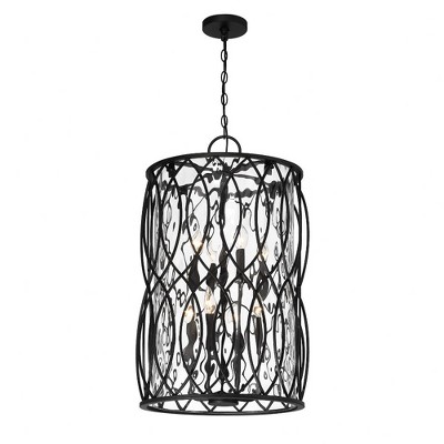 Snowden Matte Black Glass 8-Light Pendant