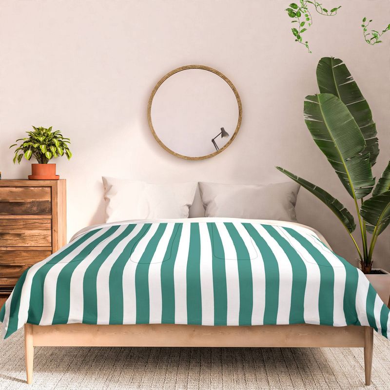 Deny Designs Natalie Baca Bouquet Stripe Comforter Set Green, 3 of 4