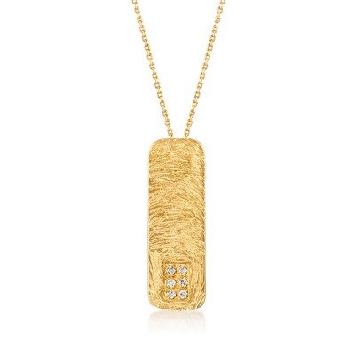 Ross-Simons Diamond-Accented Vertical Bar Necklace in 18kt Gold Over Sterling Size 18