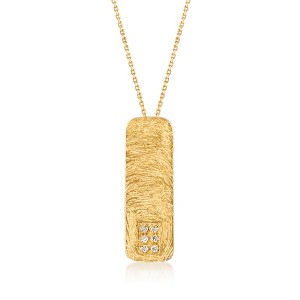 Ross-Simons Diamond-Accented Vertical Bar Necklace in 18kt Gold Over Sterling Size 18 - 1 of 4