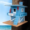 Home Bazaar 7" Lifeguard Shack Bird House Blue - 2 of 3
