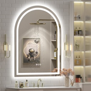 Apmir Super Bright 192 LEDs/m LED Lighted Anti-Fog Tempered Glass Arched Bathroom/Vanity Mirror with ETL & 3-Year Warranty - 1 of 4