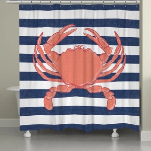 Laural Home Crab Stripe Shower Curtain - 1 of 1