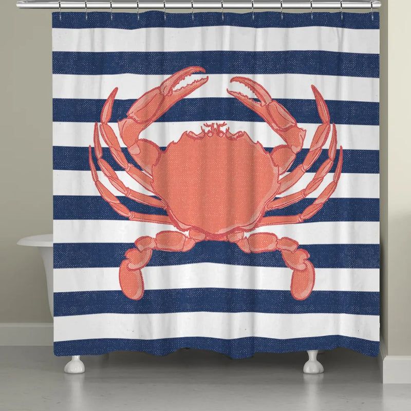 Laural Home Crab Stripe Shower Curtain, 1 of 2