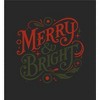 Merry & Bright Text
 Women's Crew Neck Short Sleeve Crop Tee - 2 of 3