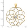 Black Bow Jewelry 14k Yellow Gold & White Rhodium Spiral Circle Pendant, 32mm (1 1/4 in) - 4 of 4