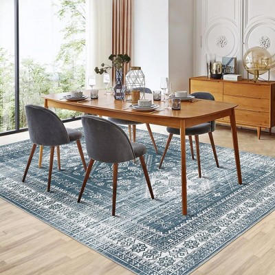 Garvee Washable Area Rug, Moroccan Ultra-Thin Area Rug- Foldable Low Pile, Non-Slip ,Modern Soft Carpet