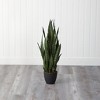 Nearly Natural 38-in Artificial Sansevieria Snake Plant, Green - 4 of 4