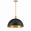Crystorama Lighting Soto 1 - Light Pendant in  Matte Black/Antique Gold - 2 of 4