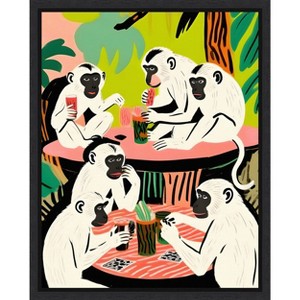 Amanti Art Monkey Game Weekend by Uma Gokhale Framed Canvas Wall Art - 1 of 4