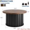 Small Spaces and Apartments Round Coffee Table with Metal Base, Mid Century Modern Design, 31.9" Fluted Center Table, Ideal - 2 of 4