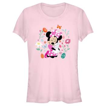 Junior's Women Minnie Mouse Easter Bunny Hug T-Shirt