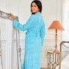 ADR Womens Soft Cotton Knit Jersey Lounge Robe with Pockets, Long Bathrobe - 4 of 4