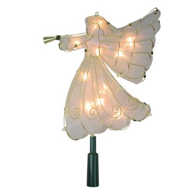 Kurt S. Adler 9.5 Lighted Gold Angel Silhouette Christmas Tree Topper - Clear Lights