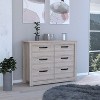 NicBex 6 Drawers Double Dresser for Bedroom,Chest of Drawers with Metal Handles,Modren Freestanding Dresser,Storage Dressers for Bedroom,Light Gray - 2 of 4