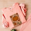 Simply Sage Market Pumpkin Boho Floral Lightweight Garment Dyed Sweatshirt - 3 of 4