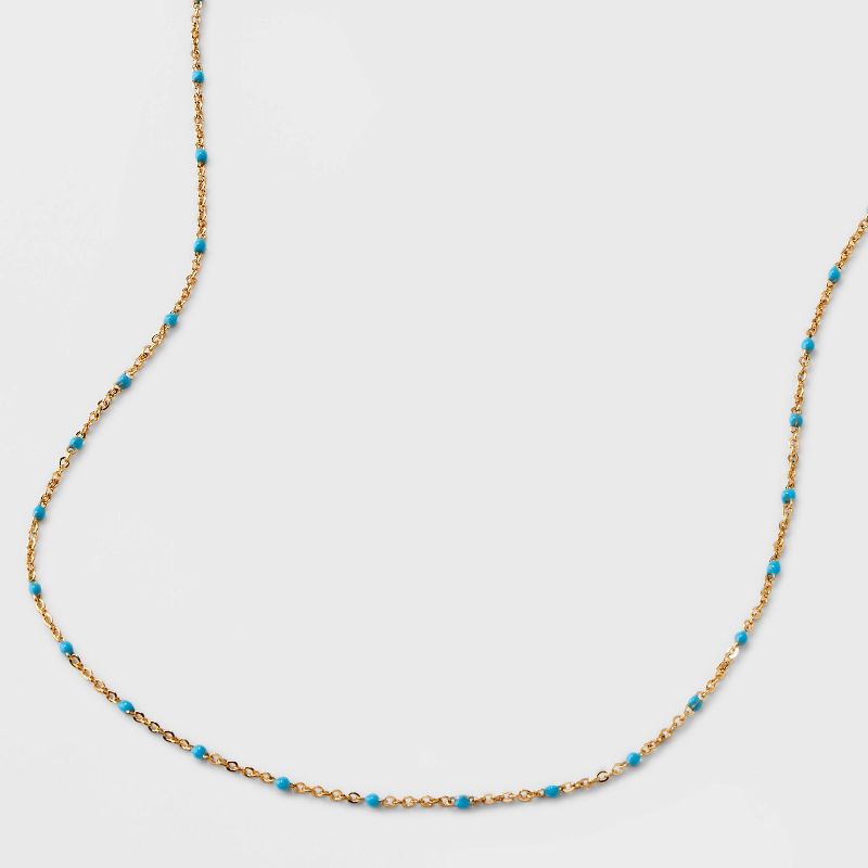 Turquioise Epoxy Beaded Necklace - Universal Thread&#8482; Gold, 5 of 6