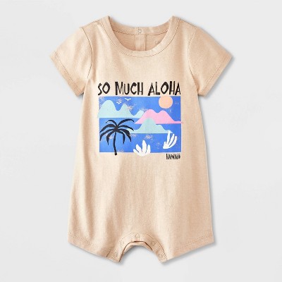 Image of Grayson Mini Contrast Trim Romper - Aloha NB