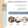 MAYEERTY White Tall Bathroom Cabinet Freestanding 3 Drawers Adjustable Shelf MDF Painted - 3 of 4