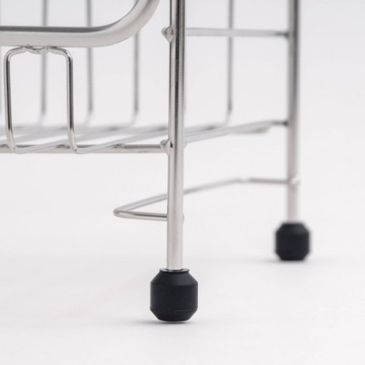 IRIS Stainless Steel 2-Tier Compact Dish Rack with Black Tray