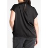 ELOQUII Women's Plus Size Pleat Detail Satin Shirt - 14, Black Onyx - 3 of 4