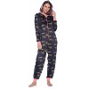 Ashford & Brooks Women's Mink Fleece Hooded One Piece Pajama Jumpsuit - 2 of 4
