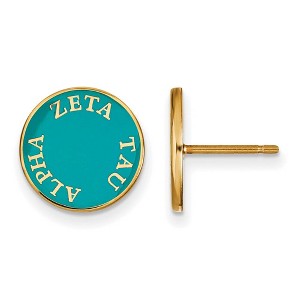 Black Bow Jewelry 14k Yellow Gold Plated Sterling Silver Zeta Tau Alpha Greek Life Stud Earrings - 1 of 3