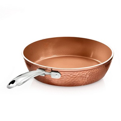 Hammered Copper 12'' Nonstick Aluminum Fry Pan