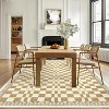 Washable Runner Rug for Kitchen, Bathroom, Non-Slip, Low Pile, Stain-Resistant, Abstract Checkered Carpet, Entryway, Laundry. - 2 of 4