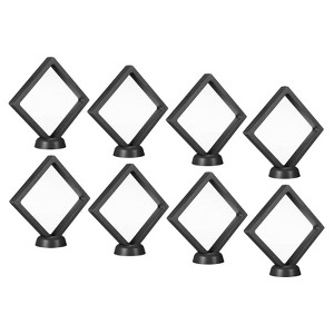 Unique Bargains 3D Floating Waterproof Coin Display Case with Stand Base 8 Pcs - 1 of 4