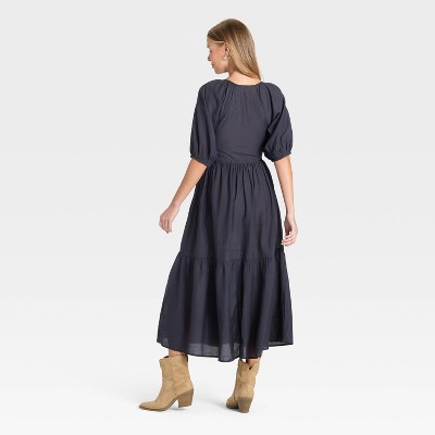 Women&rsquo;s Puff Elbow Sleeve Maxi A-Line Dress – Universal Thread