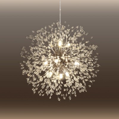 LLHZSY Modern Firework Sputnik Chandelier Crystal Pendant Lighting - 8/9/12 Lights - Gold/Chrome/Gold and Turquoise/Chrome and Turquoise