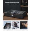 SONGMICS Watch Box 24-Slot Watch Case Lockable Storage Box with Glass Lid  Black Synthetic Leather Gray Lining - 4 of 4