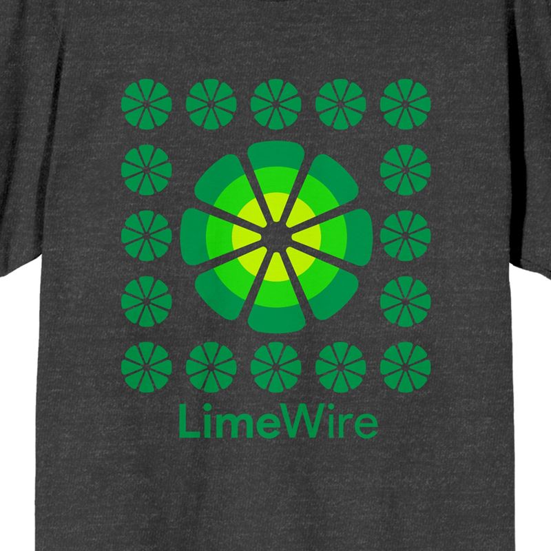 LimeWire Square Logo Art Formation Crew Neck Short Sleeve Charcoal Heather Women's T-shirt, 2 of 4