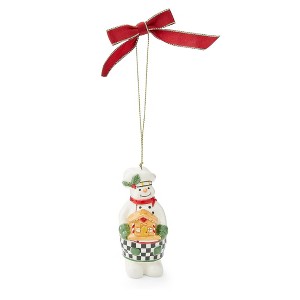 Spode Snowman Baker Ornament - Festive Holiday Decor Accent in Dolomite - Traditional Christmas Ornament for Tree Trimming & Seasonal Gifting - 1 of 4