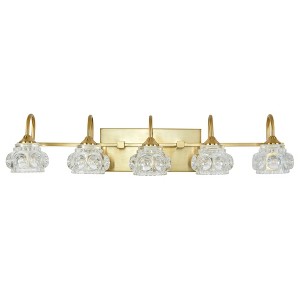 DAKAFUL Crystal Bathroom Vanity Light, Vanity Fixtures with Clear Textured Shades,Wall Sconce Over Mirror,for Bedroom/home decor - 1 of 4